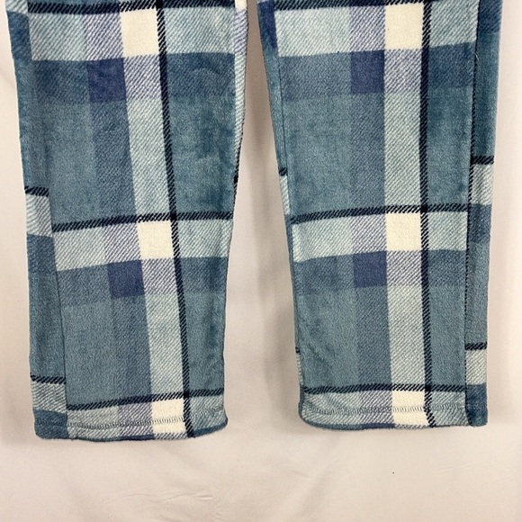 Secret Treasures cozy fuzzy plaid pajama pants in blue drawstring Sz S (4-6) - Picture 3 of 7